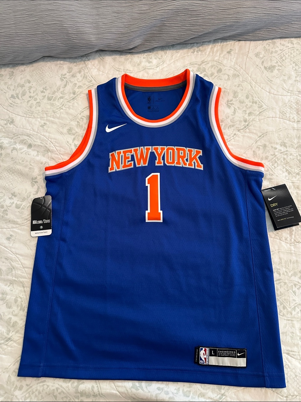 Nike New York Blue #1 Toppin Basketball Jersey